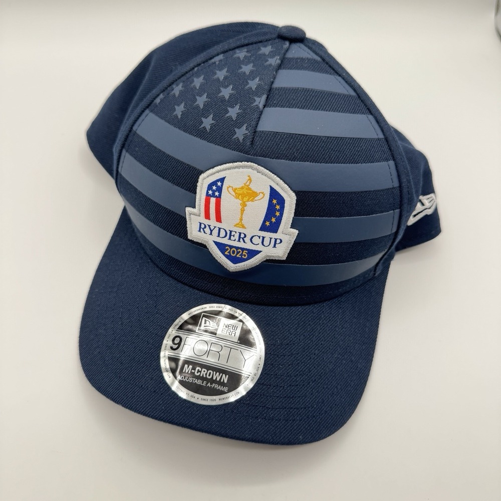 New Era Ryder Cup 2025 USA Fan Pack Navy Blue 9Forty M-Crown Hat Cap Snapback